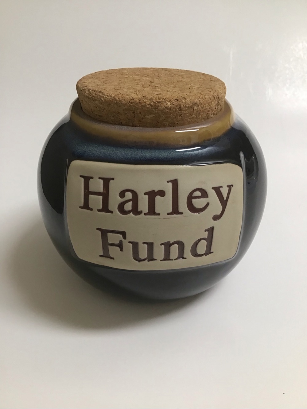 Tumbleweed Pottery Harley Fund Cobalt Blue Glaze Stoneware Jar Cork Top NC USA